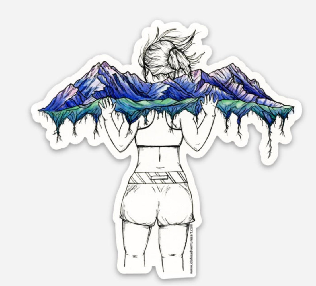 Idaho Adventure Art Mountain Girl Magnet
