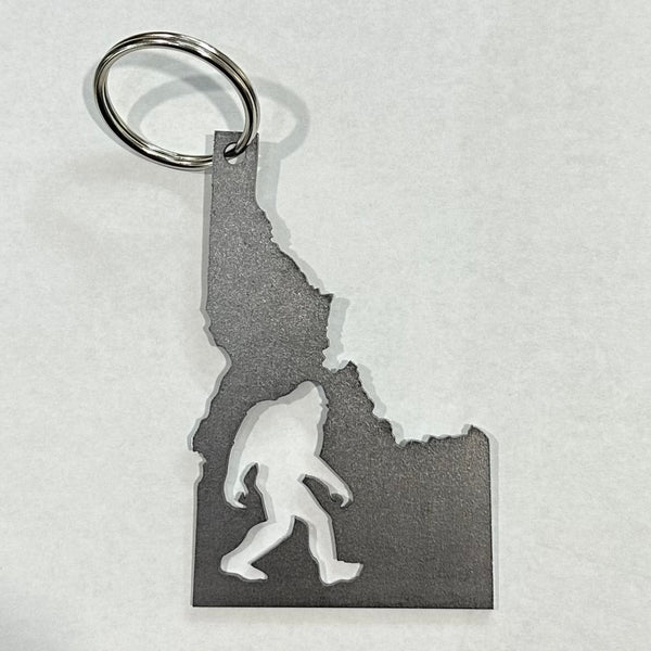 Bigfoot in Idaho Steel Keychain