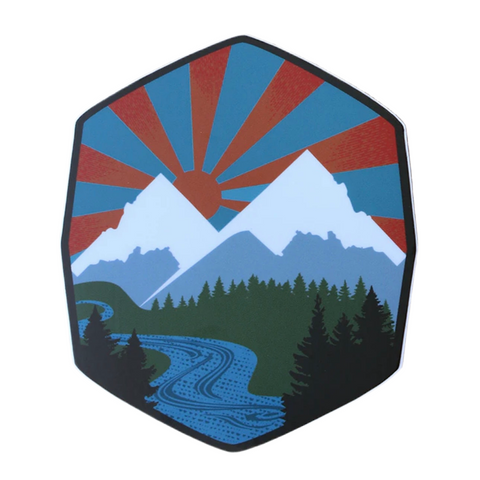 Idaho Mountains Sticker, Banana Ink.