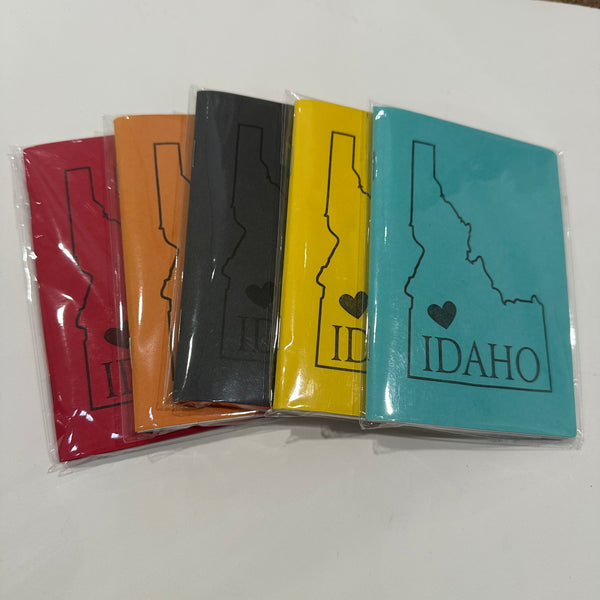 Idaho Notebook, Staple Bound with heart, letterpress printed eco friendly