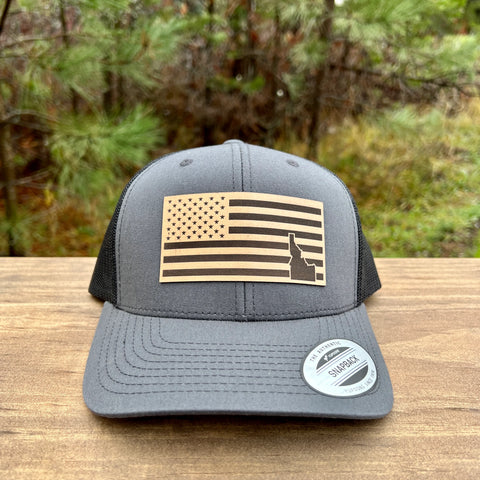 Idaho Flag Hat, Charcoal/Black