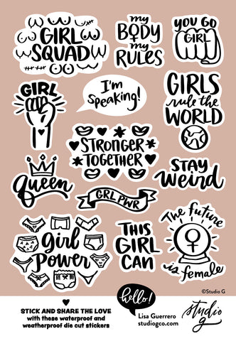 Sticker Sheet - Girl Power Assorted