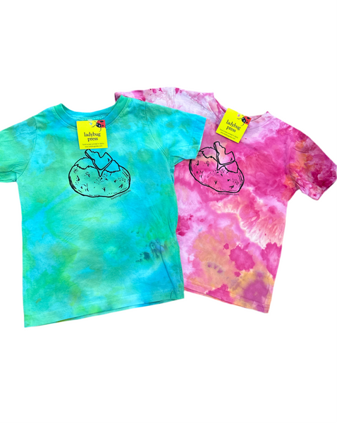 Ice Dyed Toddler Idaho Spud T-shirt. Eco-friendly waterbased inks, toddler sizes