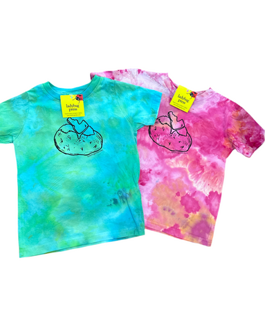 Ice Dyed Toddler Idaho Spud T-shirt. Eco-friendly waterbased inks, toddler sizes