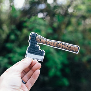 Idaho Hatchet Stickers, CDA. Single and Dual Hatchet Options