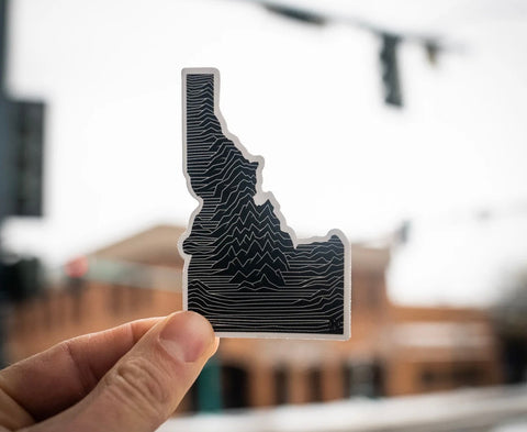 Mountain Ranges Idaho Shaped Sticker, CDA
