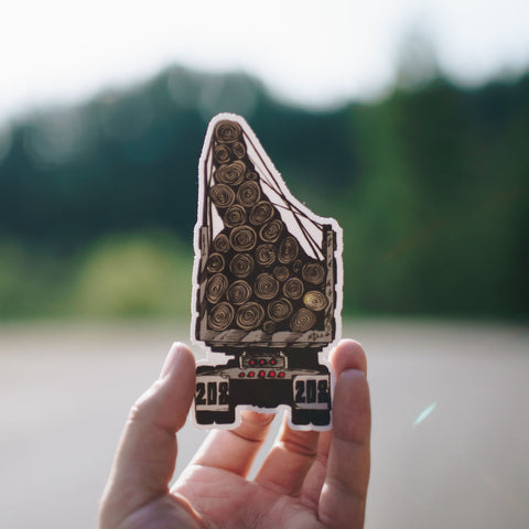 Log Truck Idaho Shaped Sticker, CDA