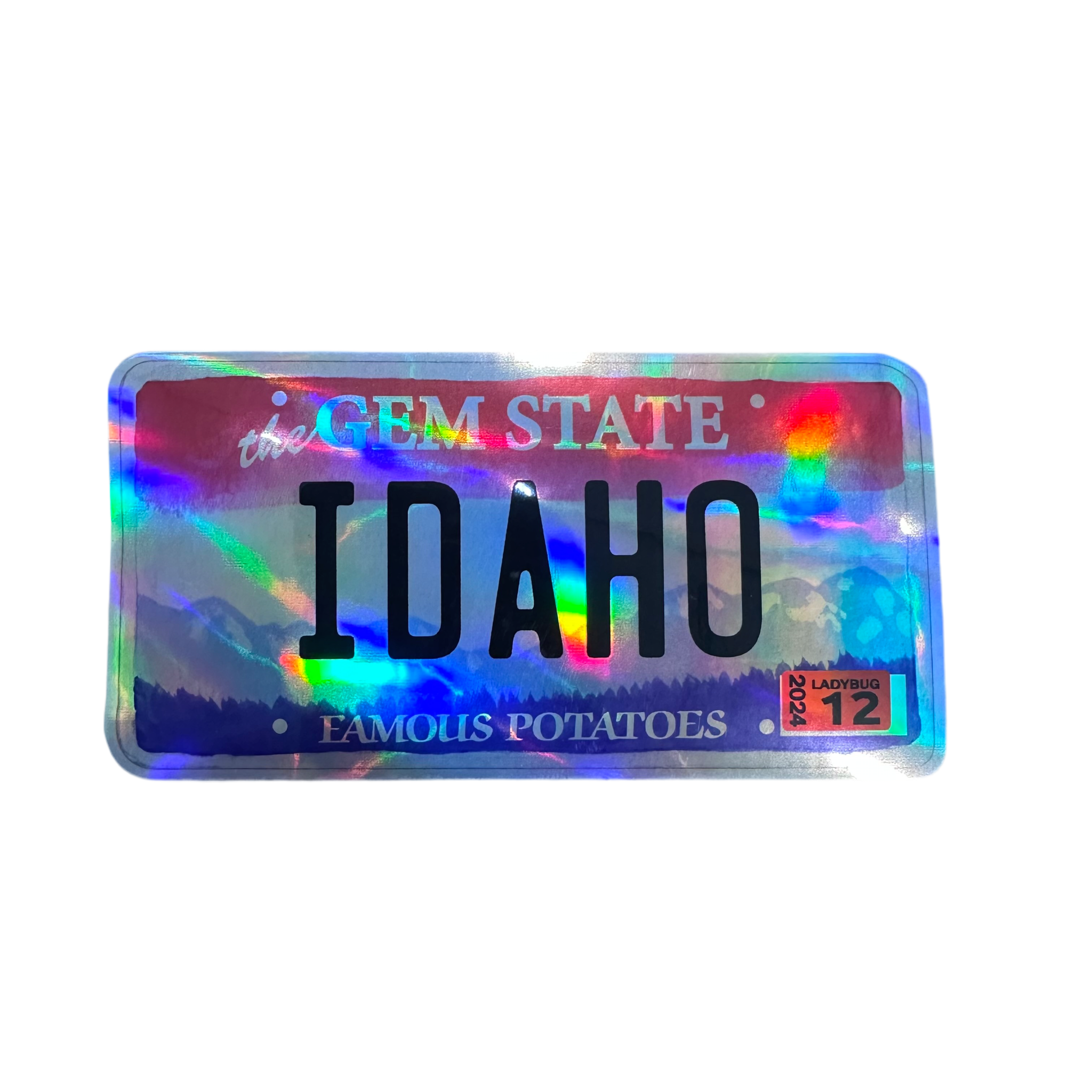 Holographic Idaho License Plate Sticker
