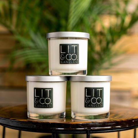 Lit & Co Candles w/Silver Lid- Assorted Scents!