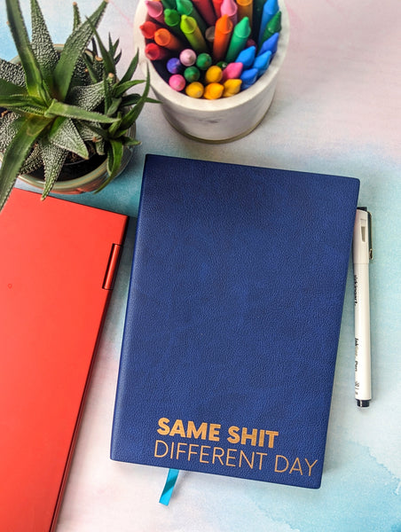 Same Shit Different Day rainbow-edge blank journal