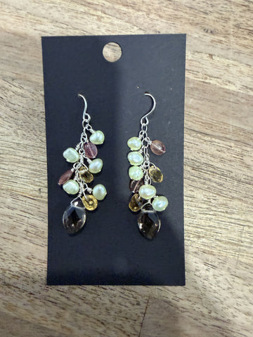 Smoky Quartz Cluster Earrings