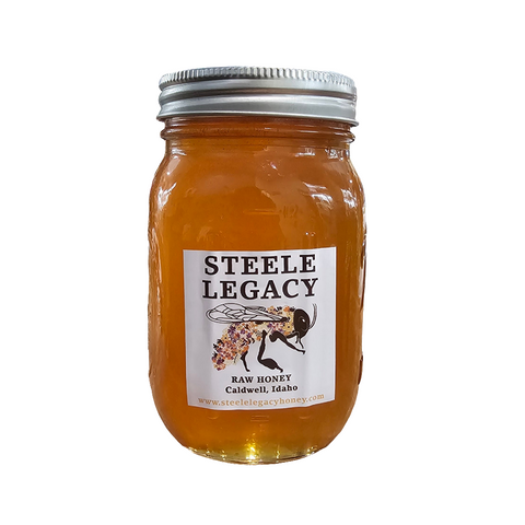 Steele Legacy Local Honey 24oz Pint Jar, Sweet Clover or Wildflower!