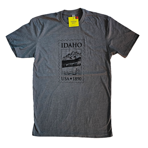 Idaho Stamp T-shirt, Adult Sizes, Eco Friendly Waterbased Inks