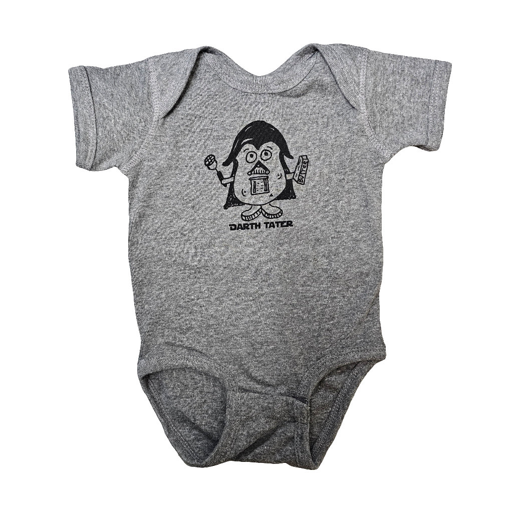 Darth Tater Onesie. Eco-friendly Waterbased Inks