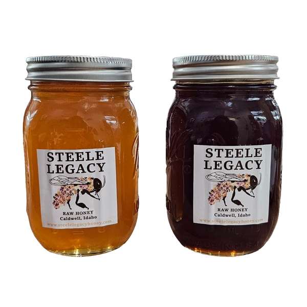 Steele Legacy Local Honey 24oz Pint Jar, Sweet Clover or Wildflower!
