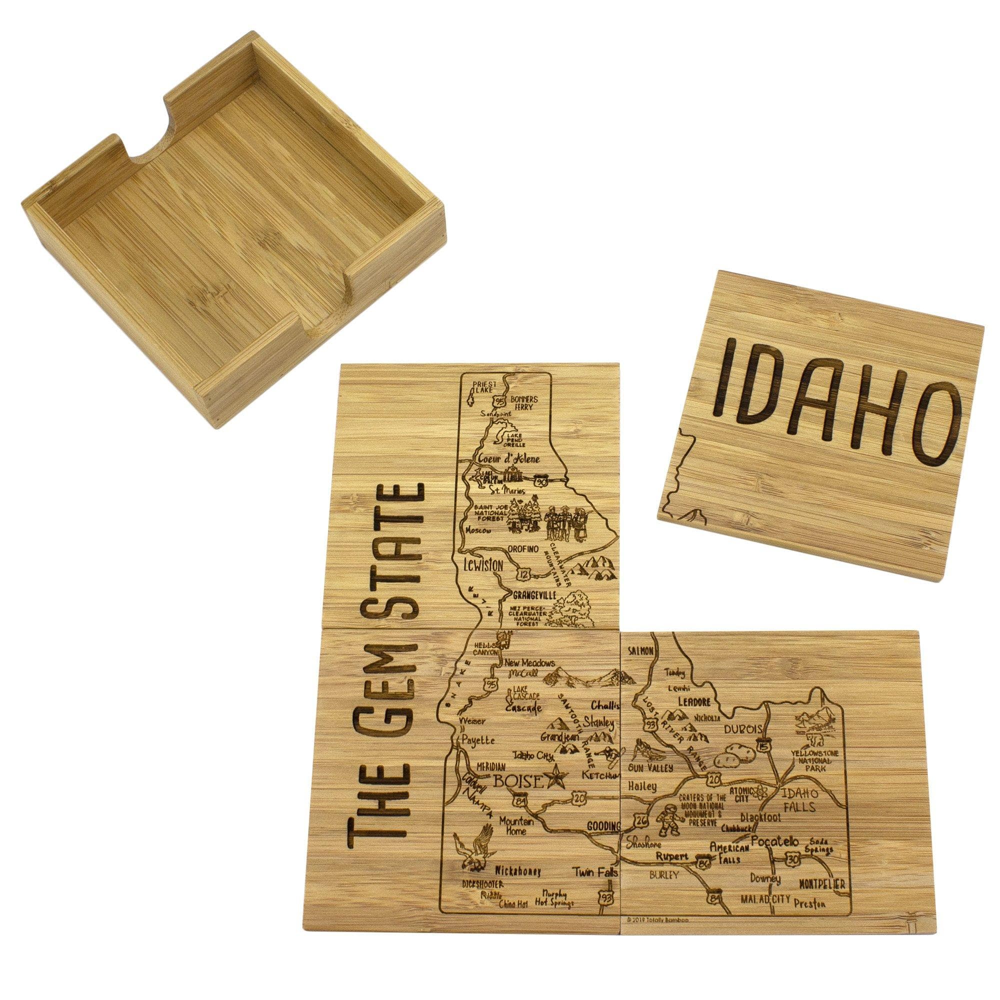 Idaho Puzzle Coaster Set, Wooden.