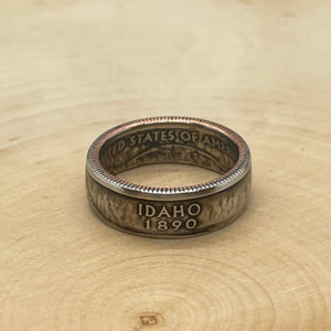 Idaho State Quarter Coin Ring, Sizes 5.5-12.5