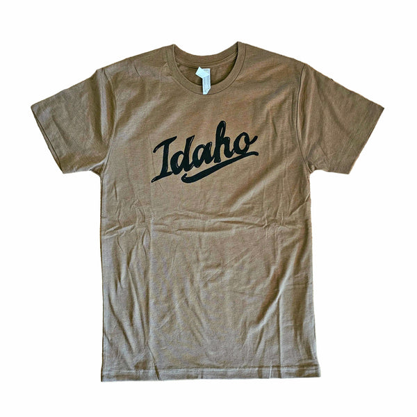 Retro Idaho Coyote Brown T-shirt,- eco-friendly water based inks