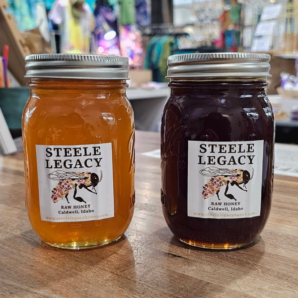 Steele Legacy Local Honey 24oz Pint Jar, Sweet Clover or Wildflower!