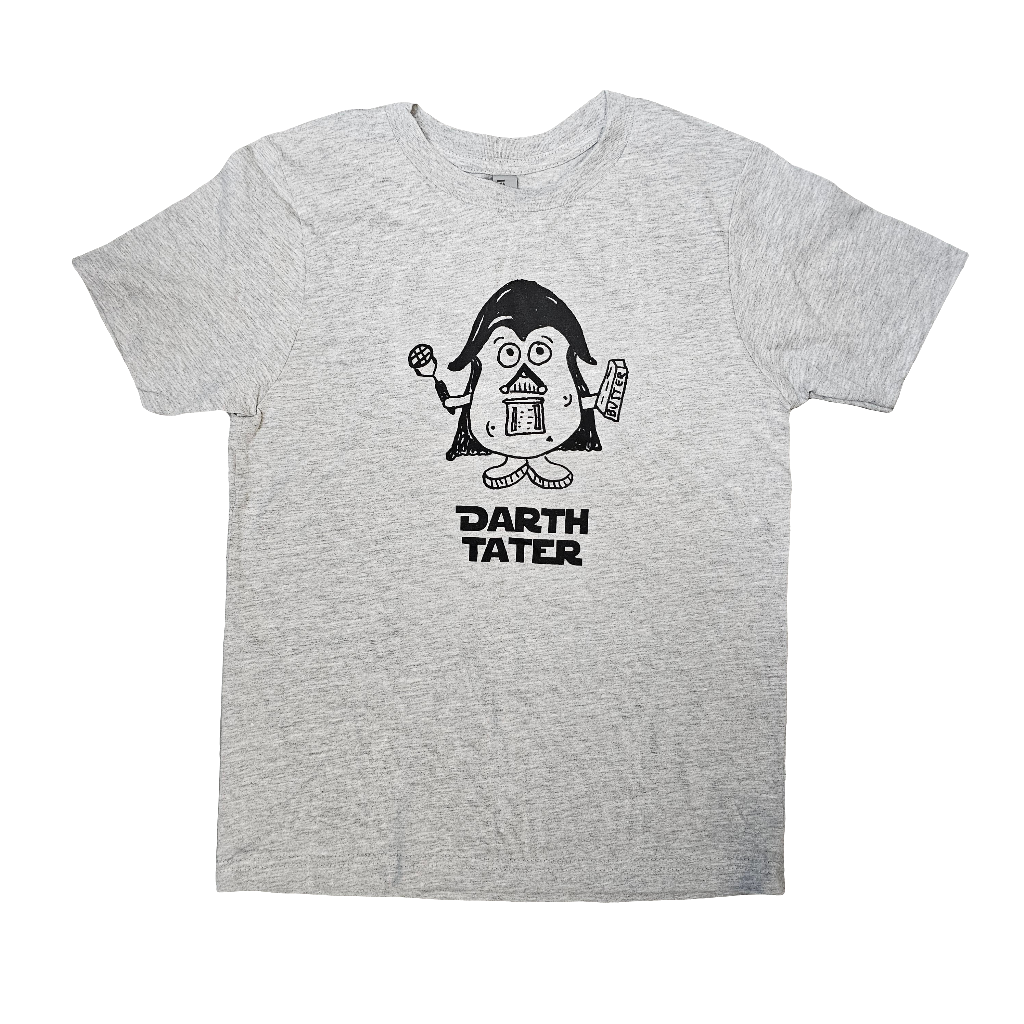 Youth Darth Tater Gray T-Shirt, Eco Friendly Water based inks