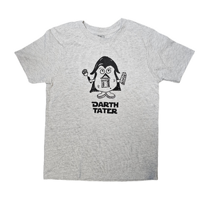 Youth Darth Tater Gray T-Shirt, Eco Friendly Water based inks