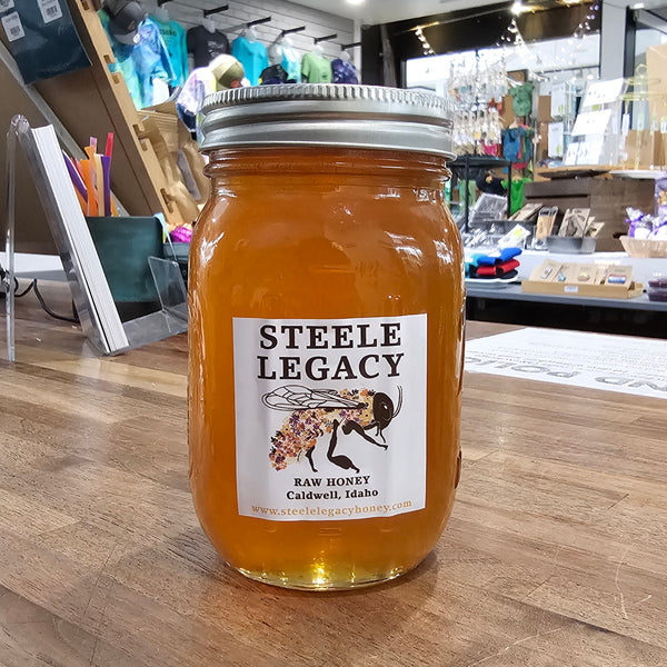 Steele Legacy Local Honey 24oz Pint Jar, Sweet Clover or Wildflower!