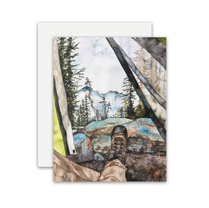 Hiking Boot & Views Greeting Card