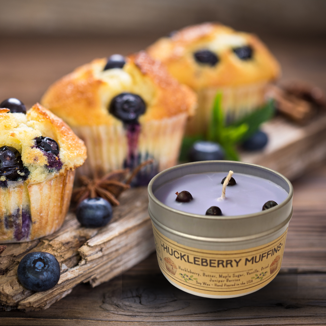 Huckleberry Muffin 4oz Tin Candle
