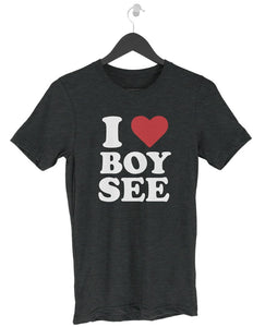 I Heart Boy-see tee Charcoal Unisex Tee