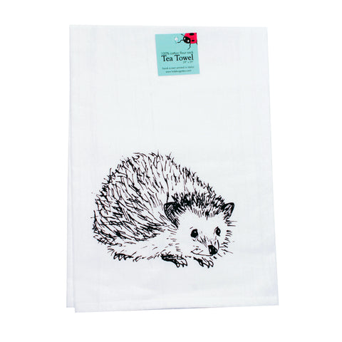 Hedgehog Tea Towel, flour sack towel