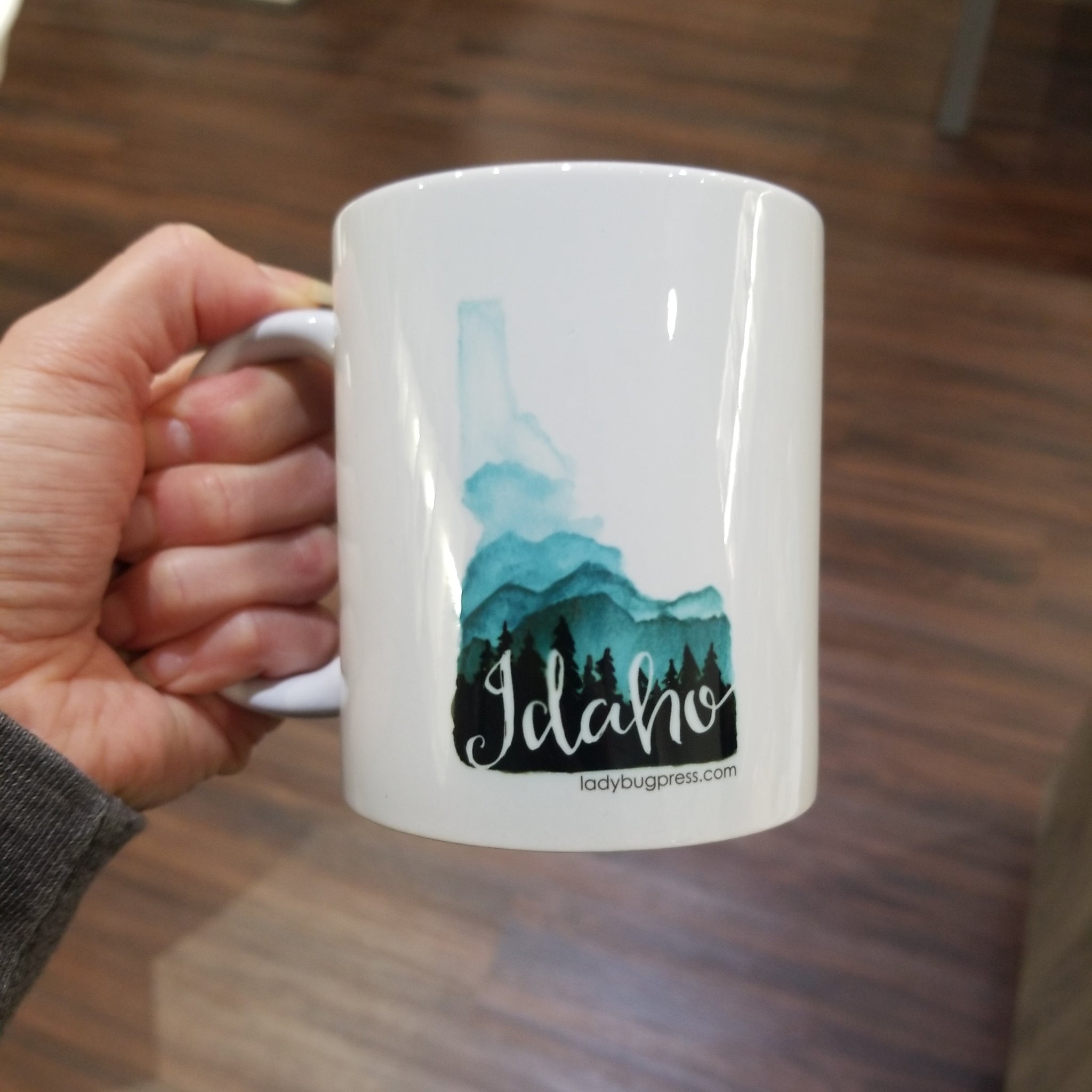 Idaho Mountains Ceramic MUG, watercolor