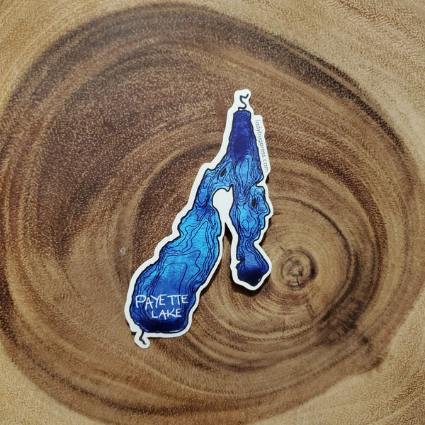 Payette Lake Depth Lines Sticker, McCall Design
