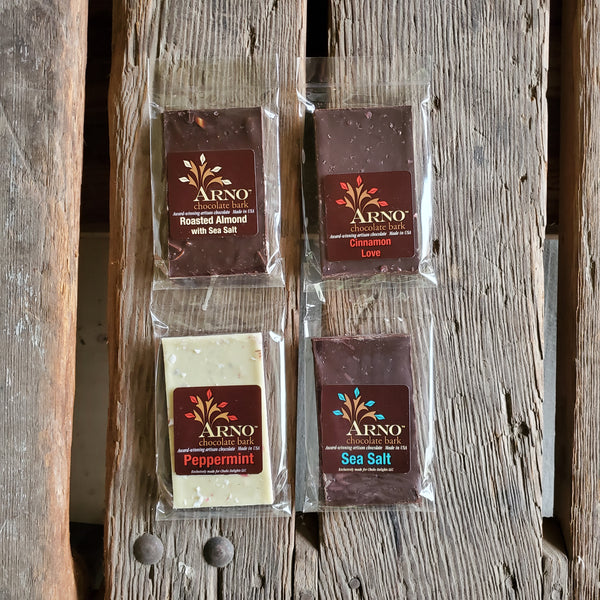 Arno Chocolate Bark, Assorted Flavors including Huckleberry
