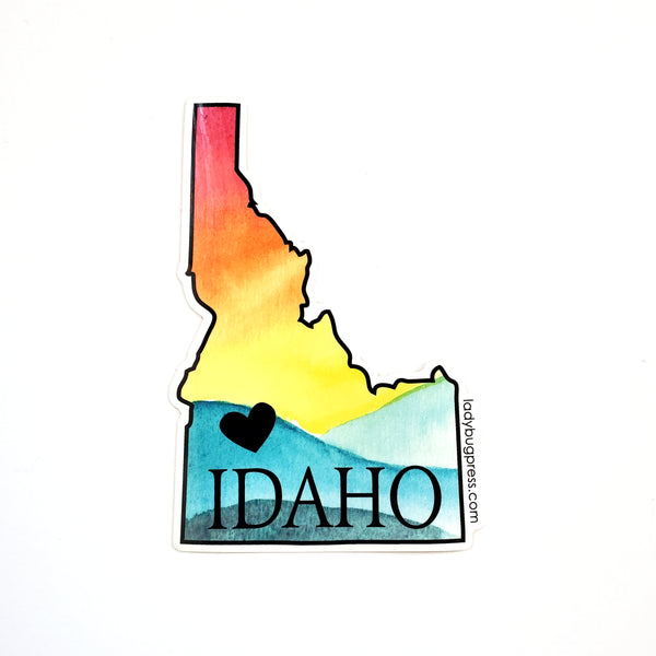 Warm Idaho heart sticker