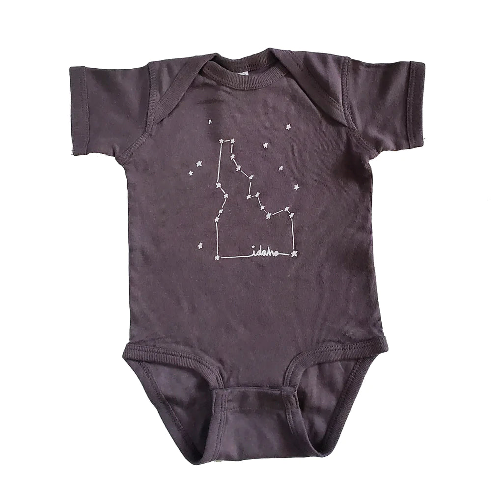 Idaho Constellation Onesie, eco-friendly waterbased inks