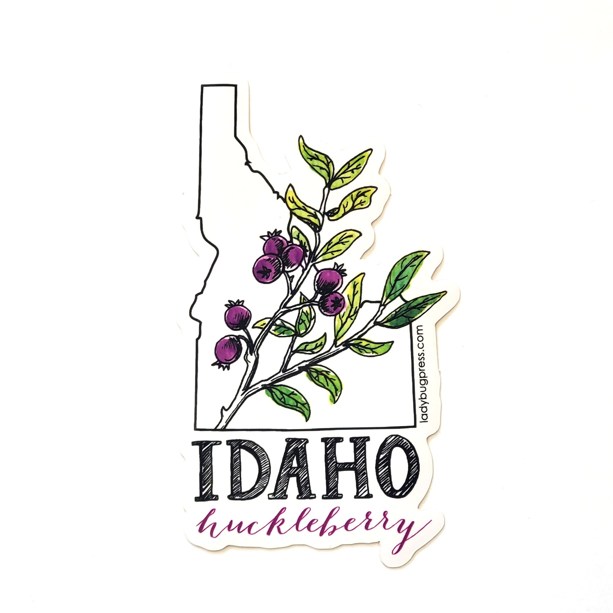 Idaho Huckleberry Sticker, Idaho’s State Fruit.