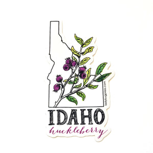 Idaho Huckleberry Sticker, Idaho’s State Fruit.