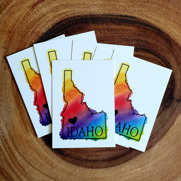 Idaho Heart Rainbow tags, 6 pack gift tags