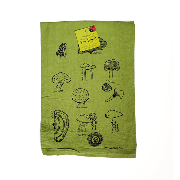 Dyed Mushroom Tea Towel, flour sack towel