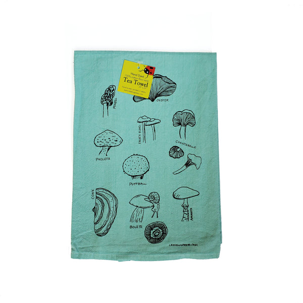 Dyed Mushroom Tea Towel, flour sack towel