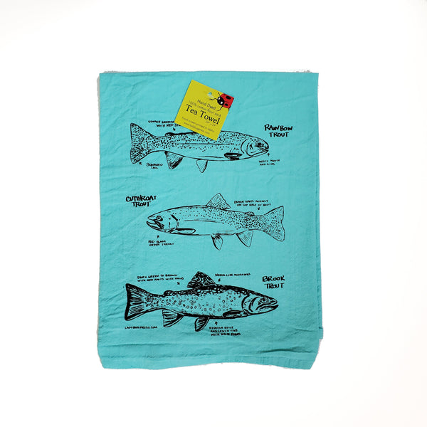 Dyed Trout Tea Towel, flour sack dish towel