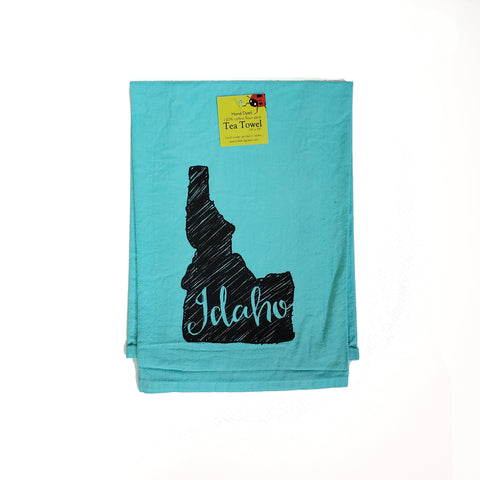 Dyed Idaho Sketch Tea Towel, flour sack towel