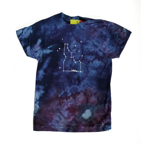 Ice Dyed Youth Idaho Constellation T-shirt, eco-friendly waterbased inks, Youth S-XL
