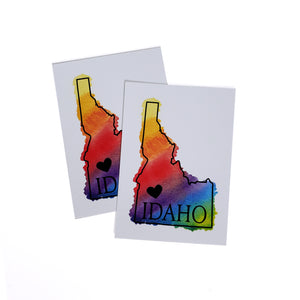 Idaho Heart Rainbow tags, 6 pack gift tags