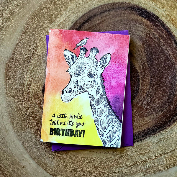 A little birdie told me it's your birthday, letterpress printed greeting card