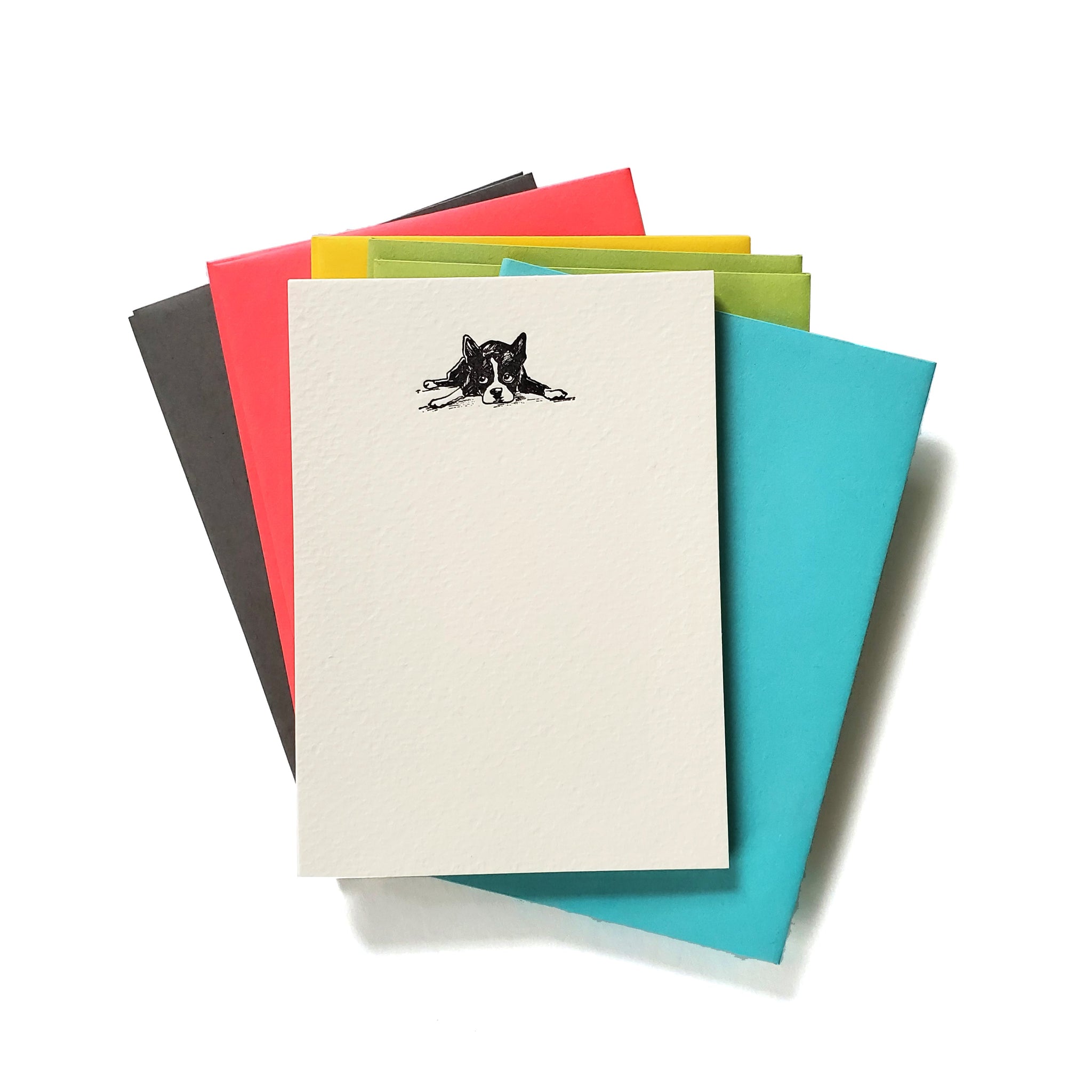 Dog Stationery Set, 10 pack, letterpress printed eco friendly.
