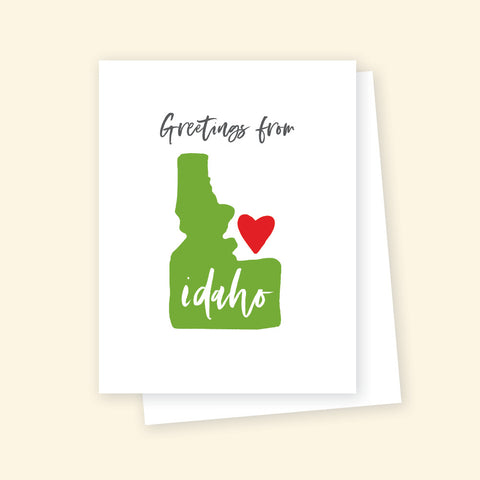 Greeting Card - Greetings from Idaho (green)