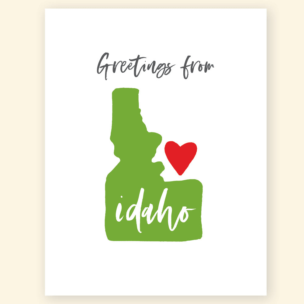 Greeting Card - Greetings from Idaho (green)