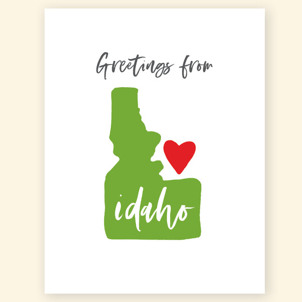 Greeting Card - Greetings from Idaho (green)