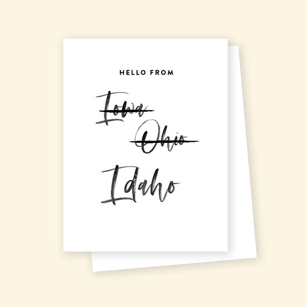 Greeting Card - Hello from Iowa Ohio Idaho